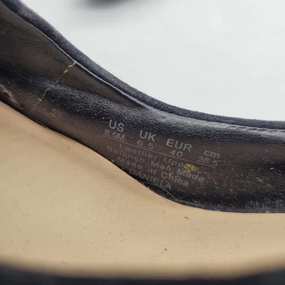 Franco Sarto womens sz 8.5 daniela black suede leather mary jane heels buckle - Picture 8 of 9